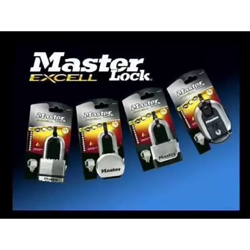 Discus pakabinama spyna MASTER LOCK 70 mm Excell nerūdijantis plienas, apgaubtas lankelis, rakinama skirtingais raktais