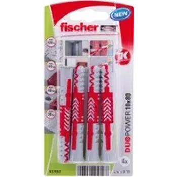 Fischer DuoPower 10 x 80 K NV Sieninis kaištis 80 mm 537652 1 rinkinys (537652)