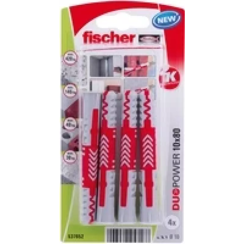 Fischer DuoPower 10 x 80 K NV Sieninis kaištis 80 mm 537652 1 rinkinys (537652)