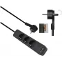 Maitinimo skirstytuvas HELOS ADVANCED 5 lizdai su USB įkrovikliu, juodas, 1,5 m kabelis