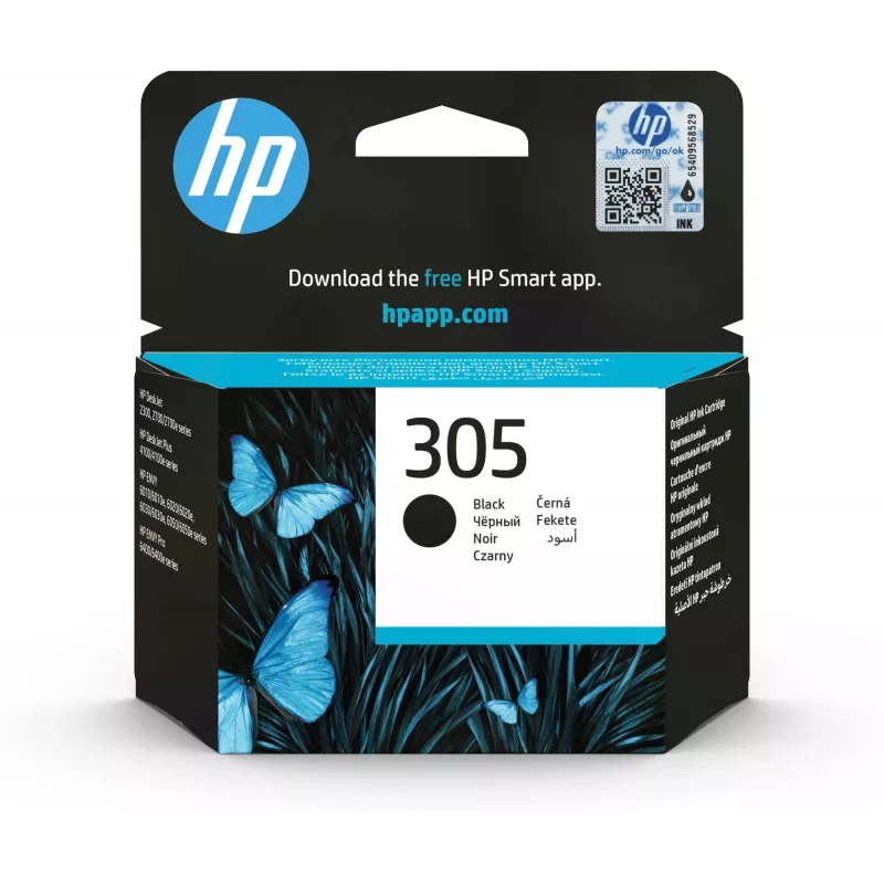 HP 305 Juoda originali rašalo kasetė, juoda, 1 vnt., 120 puslapių