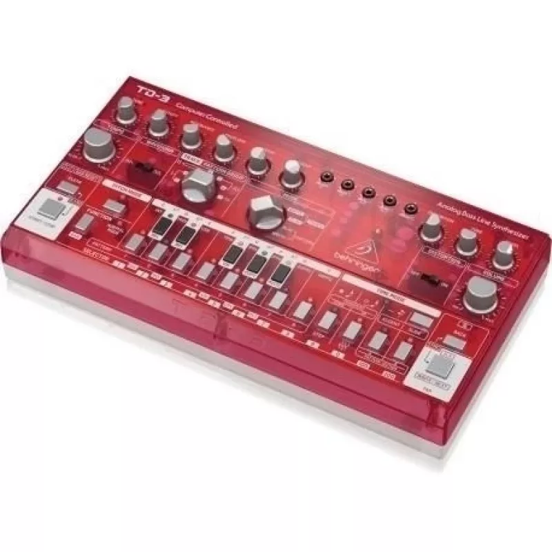 Behringer TD-3-SB bosinės linijos sintezatorius, raudonas permatomas