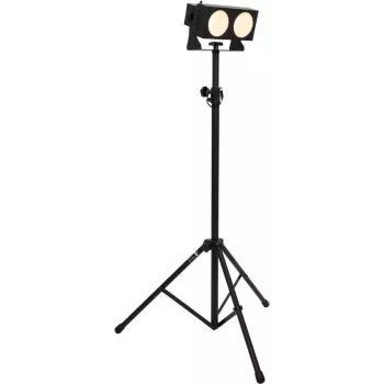 Sceninio LED šviestuvo rinkinys EUROLITE CBB-2 COB WW su stovu, šilta balta, COB, kompaktiškas šviestuvas ir trikojis