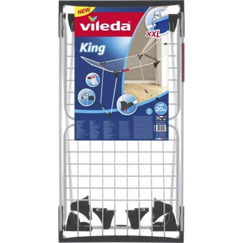 Džiovykla VILEDA King White 157247 — plieninė, 20 m džiovinimo erdvės, sulankstoma su ratukais
