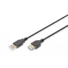 Digitus ASSMANN Basic - USB ilgintuvo kabelis - USB Type A, 4-pin (M) - USB Type A, 4-pin (W) - 3 m (USB/USB 2.0) - Formuotas - Juodas (AK-300200-030-S)