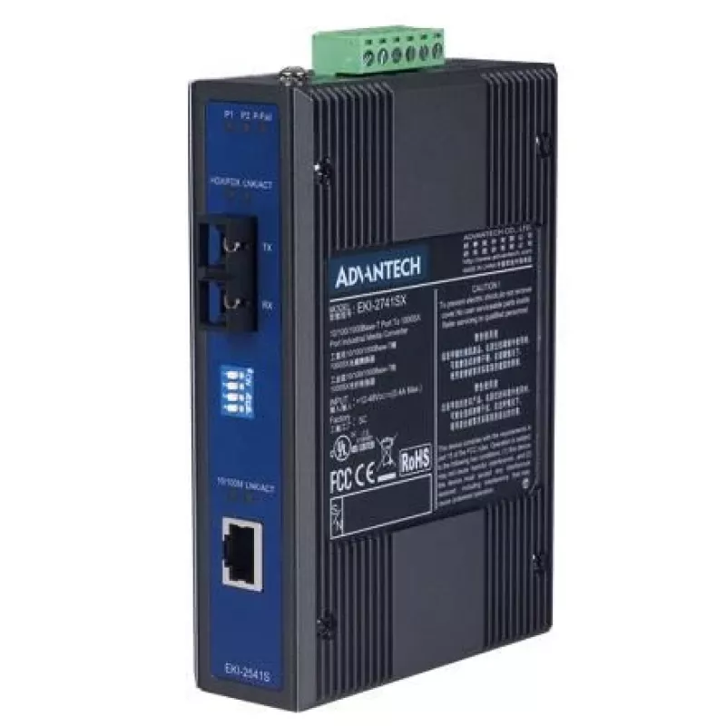 Medijos keitiklis ADVANTECH EKI-2541S-AE — Ethernet 10/100 Mbps į vienmodį šviesolaidį, 1 šviesolaidžio prievadas