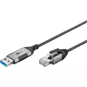 Goobay eterneto laidas USB-A 3.0 į RJ45 plonas 3 m - jungia maršrutizatorių, modemą arba (74396)