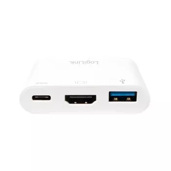 LogiLink 0,14 m 2xUSB-C HDMI USB A Balta