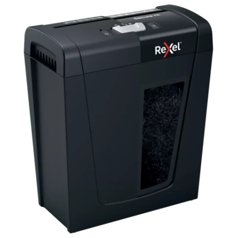 Popieriaus smulkintuvas REXEL Secure X8 — kryžminis pjovimas P-4, 4x40 mm, 8 lapų talpa, 14 l dėžė, juodas