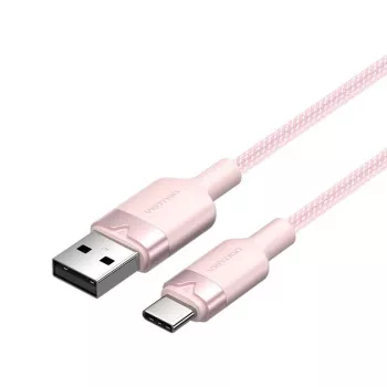 USB 2.0 A – USB-C laidas Vention CTNPH 2 m 3 A rožinis