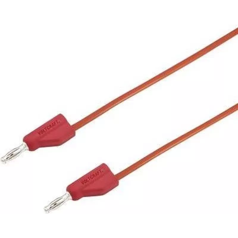 VOLTCRAFT Testinis laidas [Kištukas 4 mm - Kištukas 4 mm] 1,5 m Raudonas MSB-300 (MSB-300-1.5-Raudonas)