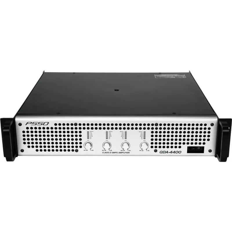 4 kanalų automobilinis garso stiprintuvas PSSO QDA-4400 — 4400 W RMS bendroji galia