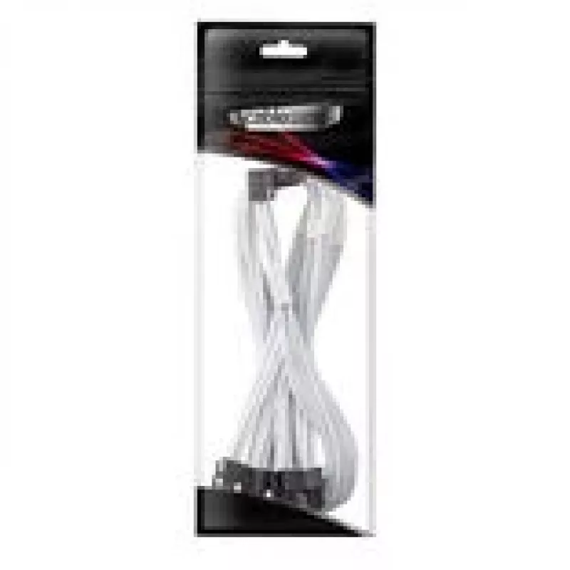 “CableMod C-Series Pro” maitinimo laidas, A variantas, 90°, 16 kontaktų į 4×8 kontaktų PCIe, baltas