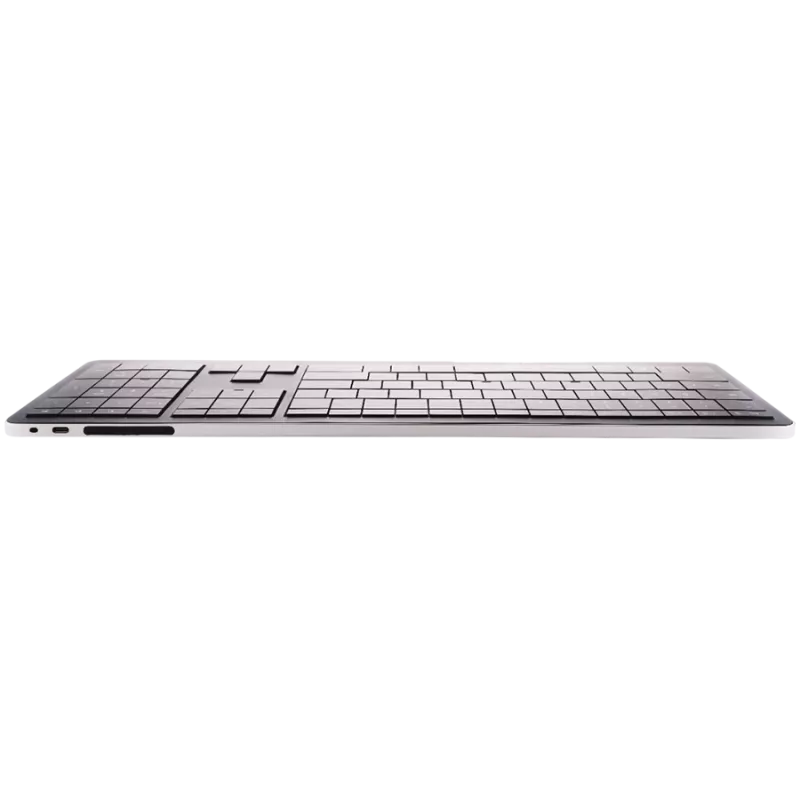 Belaidė klaviatūra CLEVETURA CLVX 1 Touch-On-Keys AI, ANSI US Windows išdėstymas, žirkliniai jungikliai, aliuminio korpusas, interaktyvus RGB