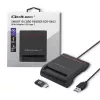 ID kortelių skaitytuvas QOLTEC Smart chip ID card scanner — USB, juodas, 84,5×65×16 mm, 63 g