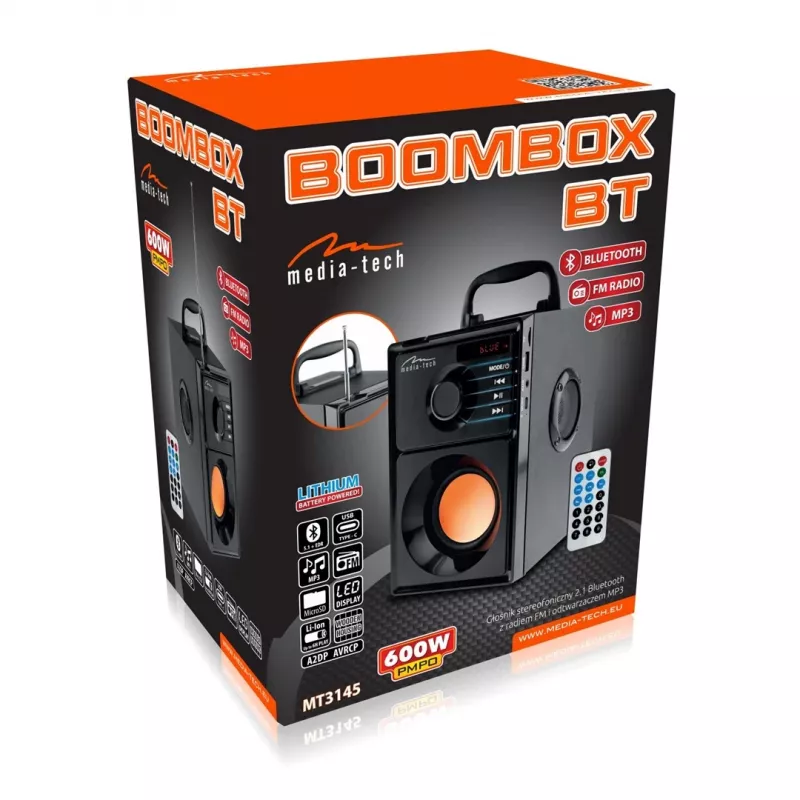 Media-Tech BOOMBOX BT 15 W Stereo nešiojamas garsiakalbis juodas