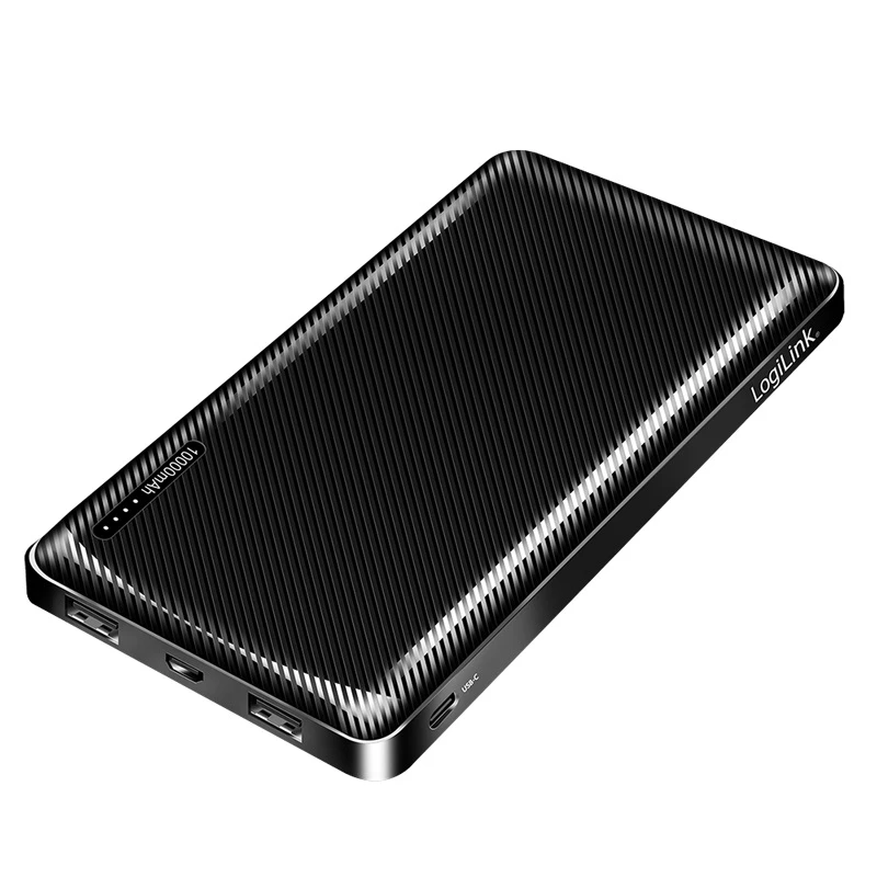 Logilink išorinė baterija, Li-Po, 2x USB-A, USB-C | PA0316 | 10000 mAh | Juoda