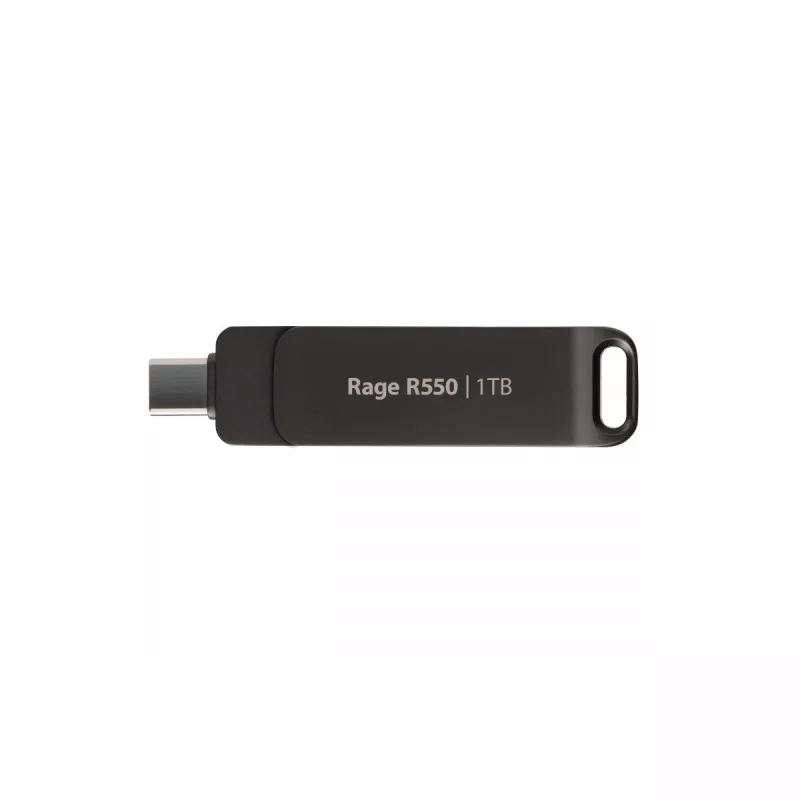 „Flashdrive PATRIOT Rage R550 1TB 100 MB/S USB A+C Swivel Design (PE1TR550DSAD) juoda“