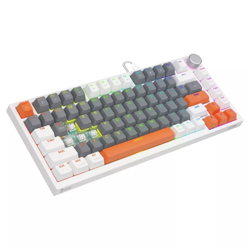 Savio ASTRAL WHITE JADE 3 SPALVŲ klaviatūra Gaming USB QWERTY US International