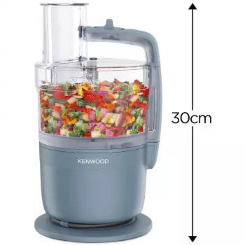 Virtuvinis kombainas Kenwood FDP23.140GY MultiPro Go — kompaktiškas nešiojamas smulkintuvas, pilkas