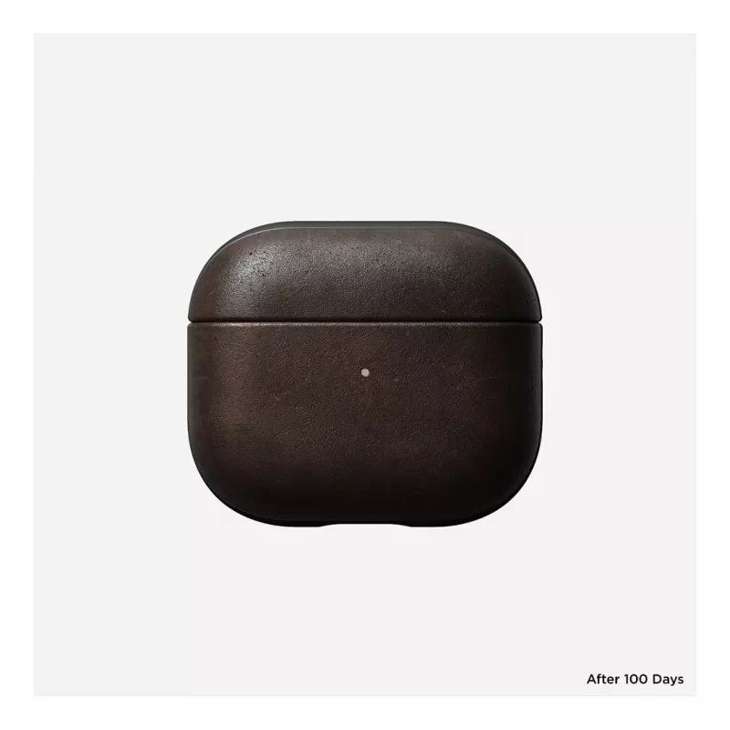 Odinis AirPods dėklas Nomad V3 Rustic Brown — apsauginis odinis dangtelis AirPods įkrovimo dėklui