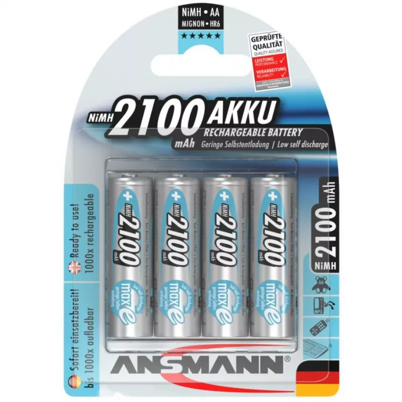 1x4 Ansmann maxE NiMH akumuliatoriaus pak. Mignon AA 2100 mAh 5035052
