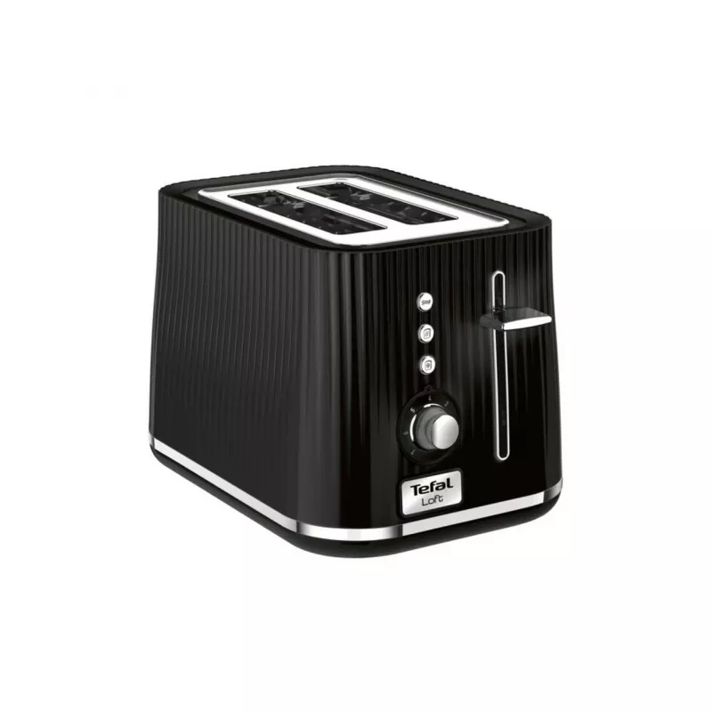 Skrudintuvas Tefal Loft 2S TT761838 — 2 riekėms, 7 skrudinimo lygiai, atitirpinimas/pakartotinis kaitinimas, nuimamas trupinių padėklas, juodos spalvos