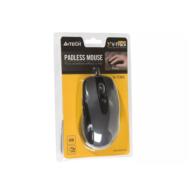 A4Tech N-708X pelė USB Type-A optinė 1600 DPI dešiniarankiams