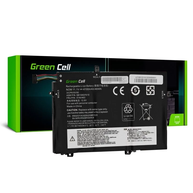 Baterija Green Cell LE168 Lenovo ThinkPad L480 L490 L580 L590 L14 L15 Gen 1 Gen 2