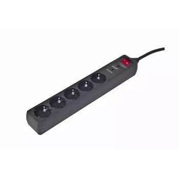 EnerGenie SPG5-C-15 apsauginis filtras nuo viršįtampių, juodas, 5 AC lizdai, 250 V, 4,5 m