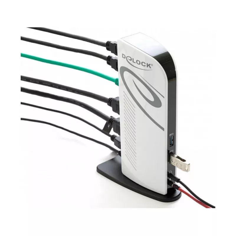 USB dokinė stotis DeLOCK 87771 dvigubas HDMI Full-HD USB 3.2 LAN Audio