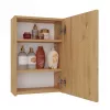 Vonios spintelė viršutinė e shop POLA 1DL ARTISAN — montuojama ant sienos, ąžuolo spalvos rėmas, 400×220×600 mm, 3 lentynos