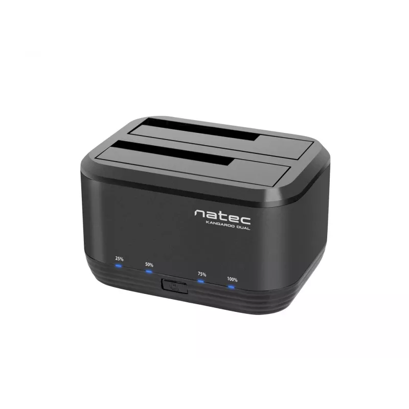 HDD prijungimo stotelė 2,5/3,5 USB 3.0 Natec Kangaroo Dual, klonavimo funkcija, maitinimo adapteris