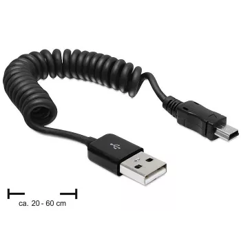 USB laidas DeLOCK USB 2.0 0,6 m USB A į Mini-USB A juodas