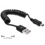 USB laidas DeLOCK USB 2.0 0,6 m USB A į Mini-USB A juodas