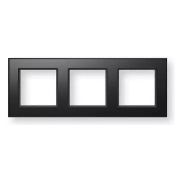 Stiklo rėmelis trigubas Schneider Electric HomeMatic, juodas, 236×88×18 mm