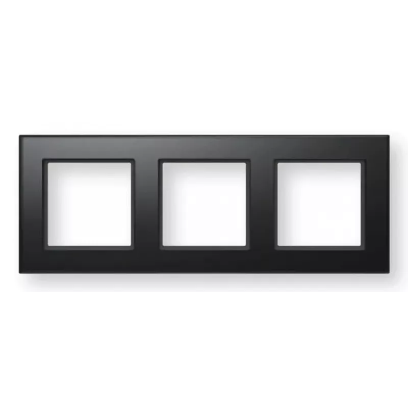 Stiklo rėmelis trigubas Schneider Electric HomeMatic, juodas, 236×88×18 mm