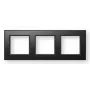Stiklo rėmelis trigubas Schneider Electric HomeMatic, juodas, 236×88×18 mm