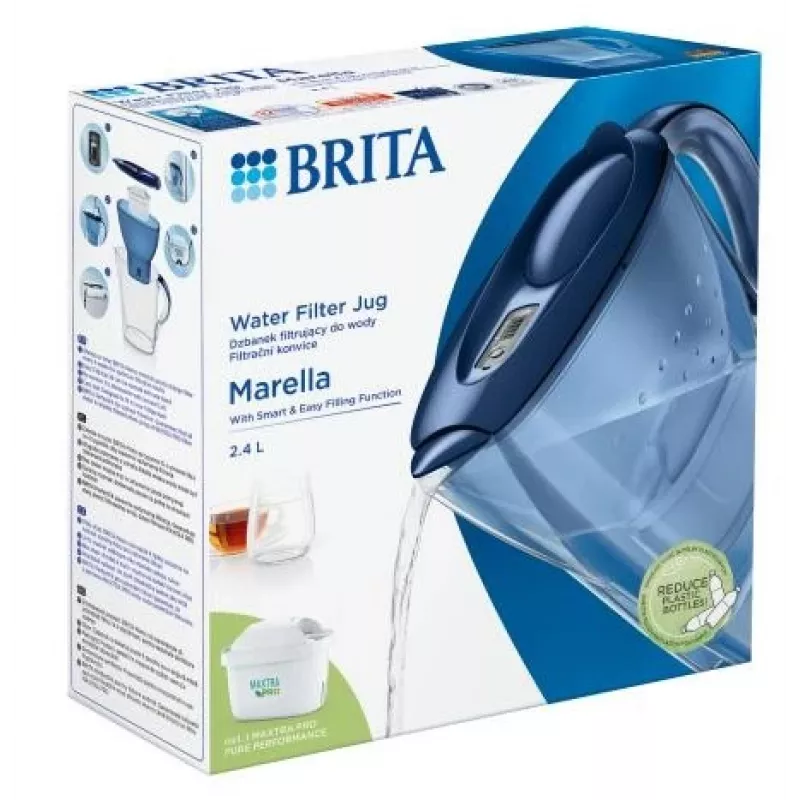 Vandens filtro ąsotis BRITA Marella Maxtra Pro 2,4 l, keičiama kasetė Maxtra Pro, mėlyna