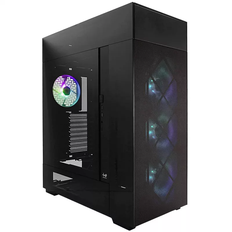 InWin Modfree Deluxe Big-Tower grūdintas stiklas – juoda