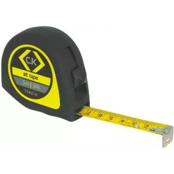 Matavimo juosta c.k tools T3442 — 3 m ilgis, plieninė juosta, kompaktiškas korpusas