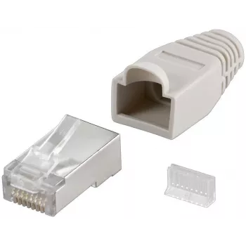 RJ45 kištukas Goobay CAT 5e STP ekranuotas su įtempimo mažinimo įvore