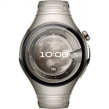 Išmanusis laikrodis HUAWEI WATCH 5, 1,5 colio AMOLED, 466×466, 46 mm titano korpusas, Wi‑Fi, GPS, sidabrinis