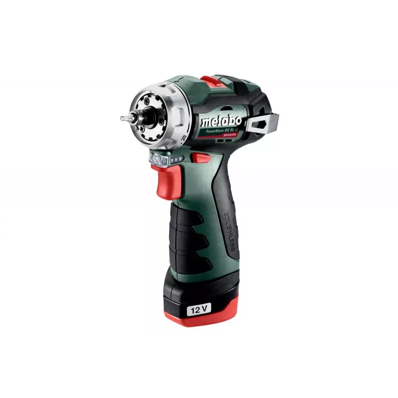 Pistolinės rankenos grąžtas Metabo PowerMaxx BS BL Q, 12V, 2Ah, 1500 RPM, 900g