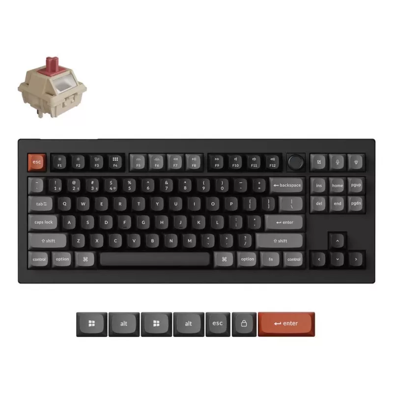 Mechaninė klaviatūra Keychron V3 Ultra 8K — QWERTY, Bluetooth ir laidinė, RGB, juoda