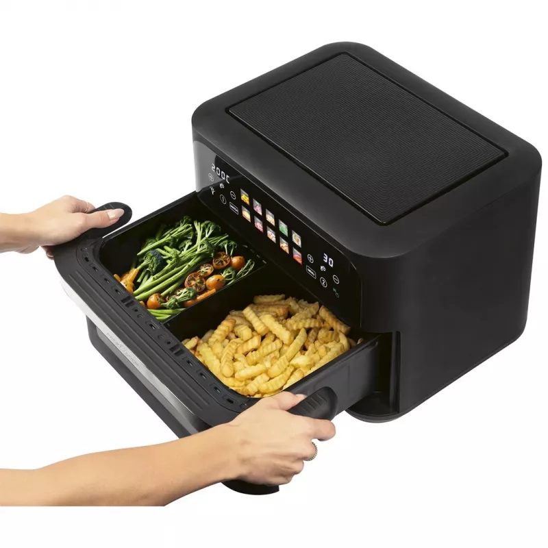 ProfiCook PC-FR 1313 H dviguba karšto oro gruzdintuvė, 10 L, 2400 W, juoda/nerūdijantis plienas