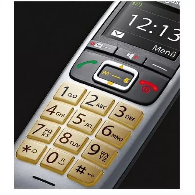Gigaset E560 telefono DECT belaidis telefonas su skambučio numerio atpažinimu, juodas, sidabrinis