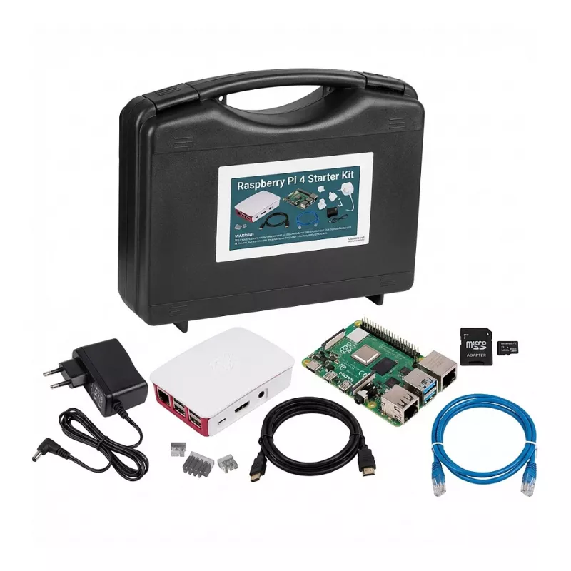 RASPBERRY Pi 3B+ 1GB pilnas rinkinys 1GB/Korpusas/SD kortelė 32GB/Priedai (RPI3B+-FULL-KIT)