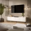 TV spintelė cama meble LUCCA 4D, 2000×400×590 mm, balta, medžio drožlių plokštės viršus