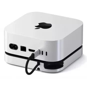 Satechi nešiojamojo kompiuterio dokas / prievadų kopijuoklis ST-GNMMES — laidinis USB 3.2 Gen 2 Type-C šakotuvas, USB-A ir SD, sidabrinis